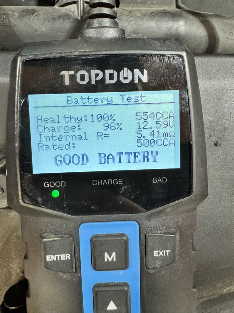 Battery diagnostic test result
