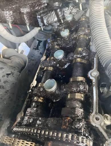 Engine internal repair close-up