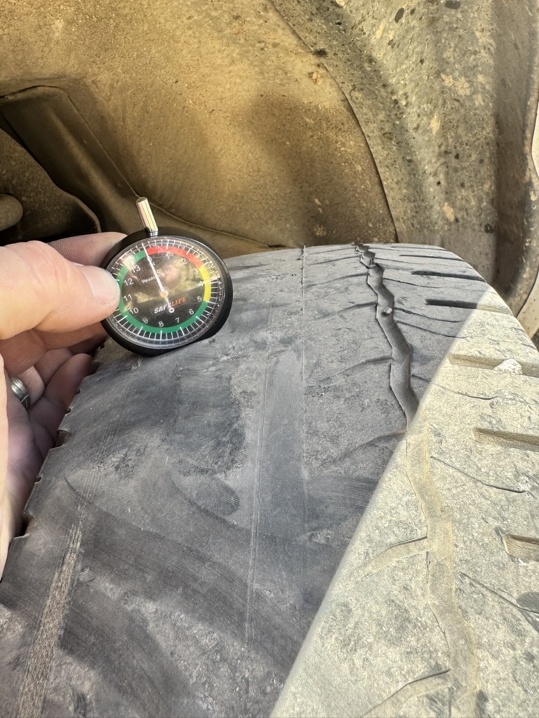 Tire tread depth and wear inspection